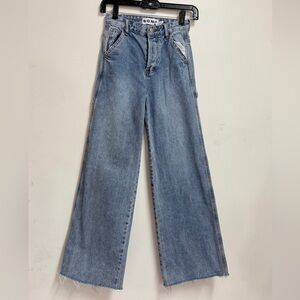 Women wide leg distressed jeans song wide leg cargo style jeans cargo pocket